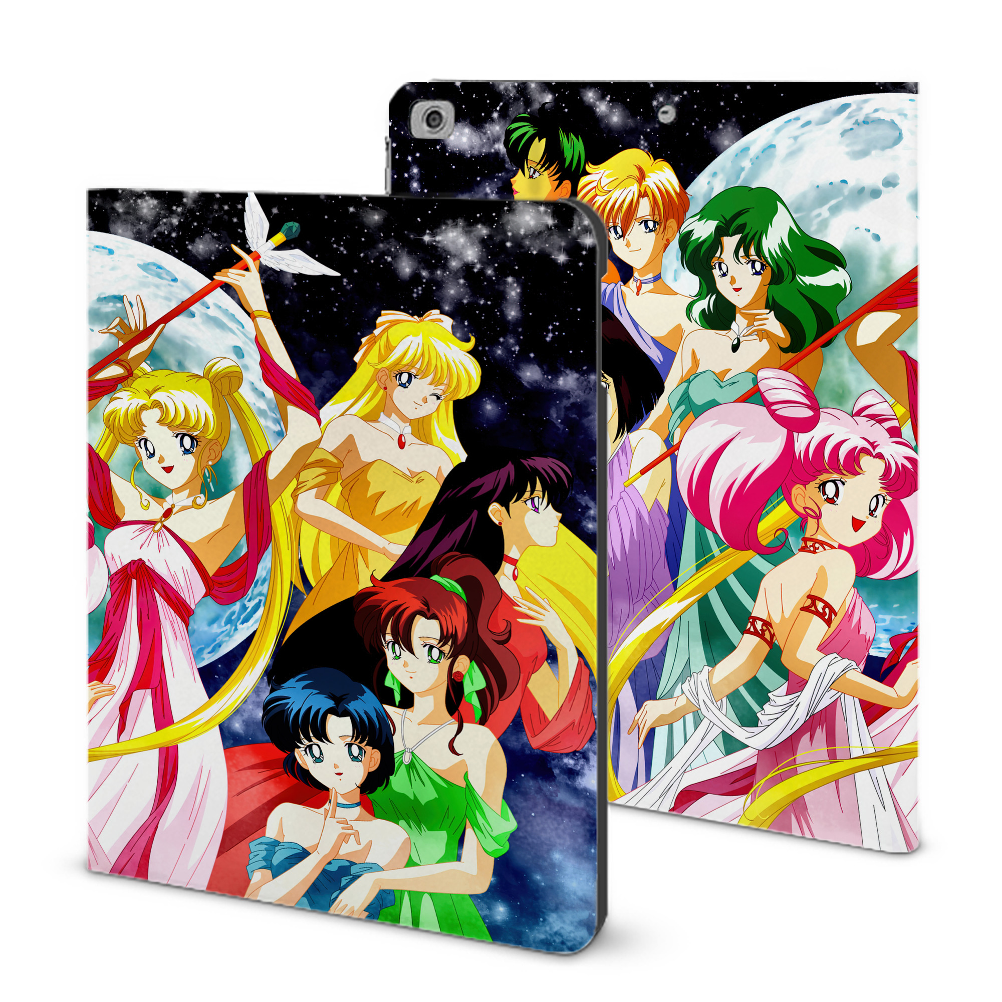 （画像用） 美少女戦士セーラームーン Sailor Moon IPad ケース ブック型 PUレザー TPU 耐衝撃 軽量 薄型 ペン収納なし 全面保護 IPad 各モデル対応